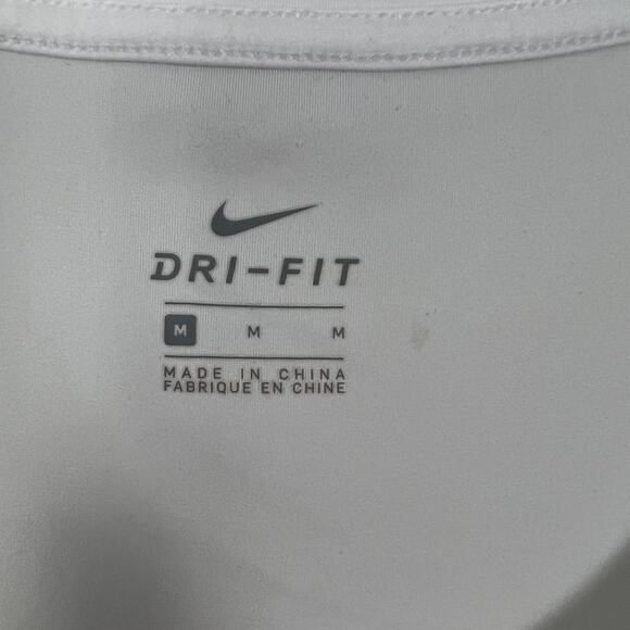 Nike Dri-Fit Athletic White Scoop Neck Top Size M - Picture 2 of 11